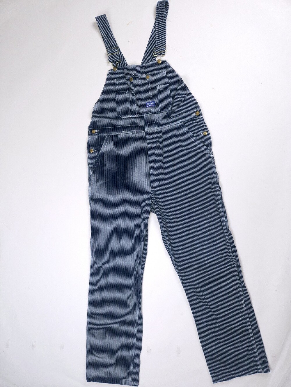 Big Smith Hickory Stripe Cotton Twill Overalls 36x34 Railroad Bibs Workwear